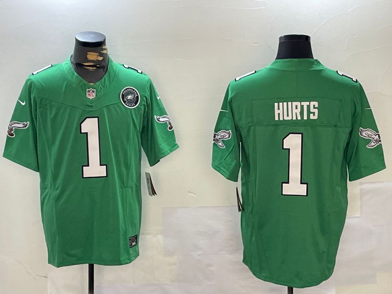 Men Philadelphia Eagles #1 Hurts Green Throwback 2024 Nike Vapor Limited NFL Jersey style 2->philadelphia eagles->NFL Jersey